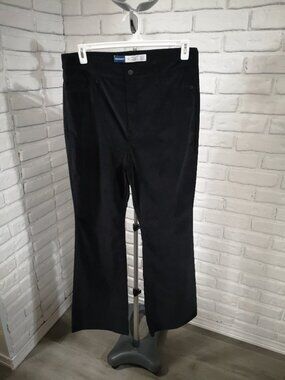Old Navy Ladies Size 14 Black Velour Higher High Rise Flare Pants Party Office